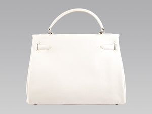 HERMES KELLY 32CM TOGO LEATHER CLEMENCE WHITE