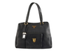 PRADA COWHIDE MEDIUM TOTE WITH FRONT POCKET BLACK