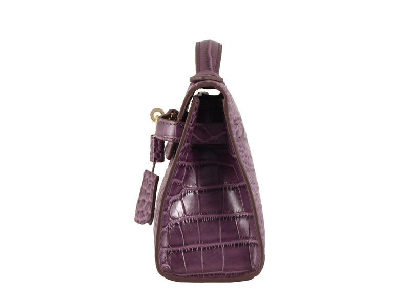 HERMES MATTE KELLY POCHETTE CROCODILE PURPLE