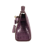 HERMES MATTE KELLY POCHETTE CROCODILE PURPLE