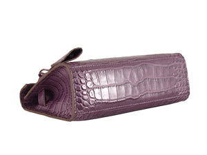 HERMES MATTE KELLY POCHETTE CROCODILE PURPLE