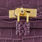 HERMES MATTE KELLY POCHETTE CROCODILE PURPLE