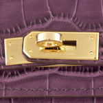 HERMES MATTE KELLY POCHETTE CROCODILE PURPLE