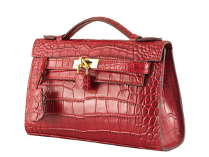 HERMES MATTE KELLY POCHETTE CROCODILE RED