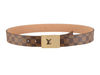 LV CUT DAMIER BELT WITH GOLD LOGO BUCKLE