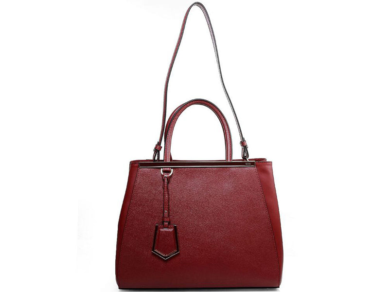 Fendi 2jours Calfskin Tote Bag Burgundy