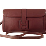 HERMES FLAP CLUTCH PURPLISH RED