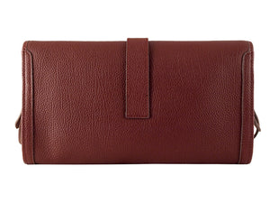 HERMES FLAP CLUTCH PURPLISH RED