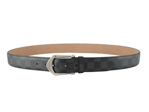 LV RIVETED DAMIER GRAPHITE BELT