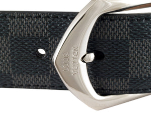 LV RIVETED DAMIER GRAPHITE BELT