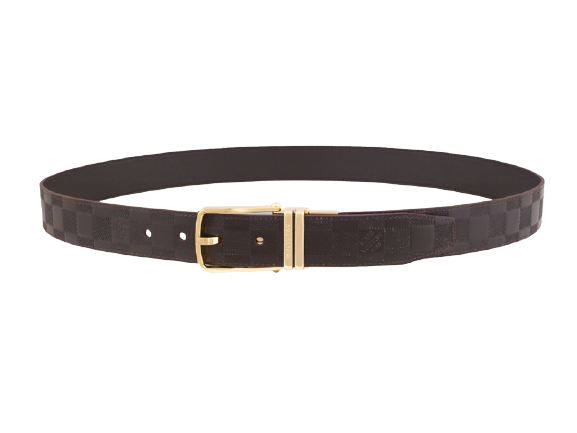 LV BOSTON REVERSIBLE GLAZED CALF LEATHER GOLDEN BELT