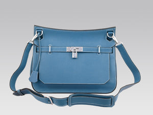 HERMES JYPSIERE 34 MESSENGER BAG CLEMENCE BLEU MARINE