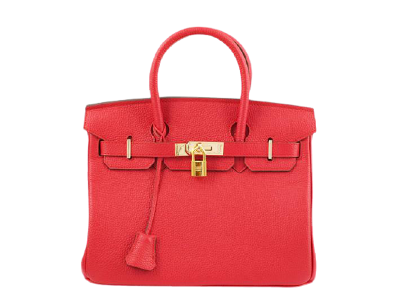 HERMES BIRKIN 30CM CLEMENCE ROUGE VIF WITH GOLDEN HARDWARE