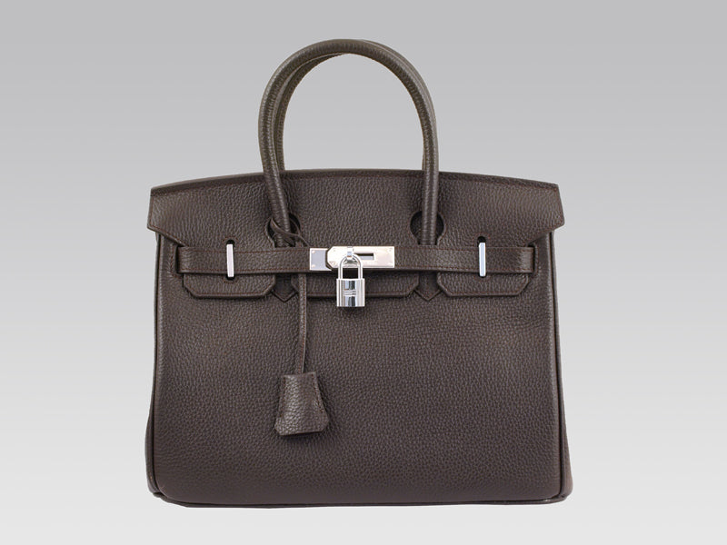 HERMES BIRKIN 30CM TOGO LEATHER CHOCOLATE WITH SILVER HARDWARE