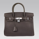 HERMES BIRKIN 30CM TOGO LEATHER CHOCOLATE WITH SILVER HARDWARE