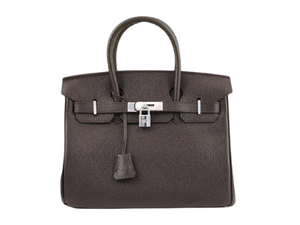 HERMES BIRKIN 30CM TOGO LEATHER CHOCOLATE WITH SILVER HARDWARE