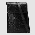 GUCCI GG EMBOSSED MINI BAG BLACK 625571