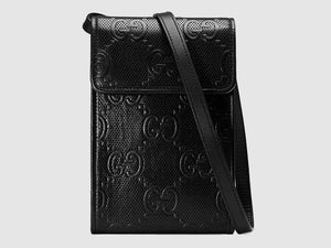 GUCCI GG EMBOSSED MINI BAG BLACK 625571