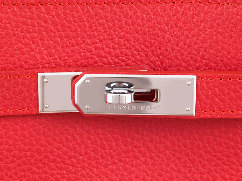 HERMES SO KELLY 22CM CLEMENCE RED