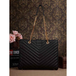 YVES SAINT LAURENT CLASSIC MONOGRAMME SHOPPING BAG IN BLACK GRAIN DE POUDRE TEXTURED MATELASSE LEATHER