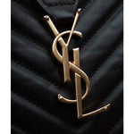 YVES SAINT LAURENT CLASSIC MONOGRAMME SHOPPING BAG IN BLACK LAMBSKIN MATELASSE LEATHER