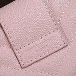 YVES SAINT LAURENT CLASSIC MONOGRAMME SHOPPING BAG IN PINK GRAIN DE POUDRE TEXTURED MATELASSE LEATHER