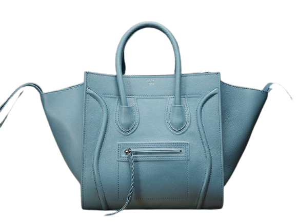 CELINE LUGGAGE PHANTOM SQUARE TOTE BAG EPSOM LEATHER BLUE