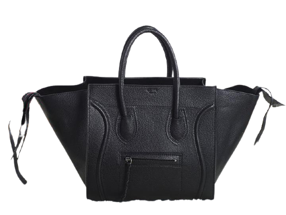 CELINE LUGGAGE PHANTOM SQUARE TOTE BAG TOGO LEATHER BLACK