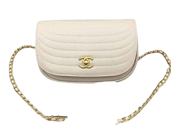 CHANEL LAMBSKIN FLAP BAG WHITE 3118A