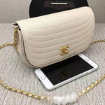 CHANEL LAMBSKIN FLAP BAG WHITE 3118A