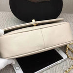 CHANEL LAMBSKIN FLAP BAG WHITE 3118A