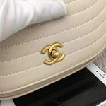 CHANEL LAMBSKIN FLAP BAG WHITE 3118A