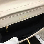 CHANEL LAMBSKIN FLAP BAG WHITE 3118A