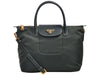 PRADA TESSUTO NYLON WITH LEATHER TRIM TOTE DARK GREEN