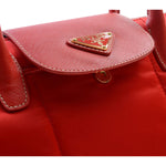 PRADA TESSUTO NYLON WITH LEATHER TRIM TOTE RED