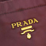 PRADA TESSUTO NYLON SOFT CALF LEATHER SHIPPING TOTE BURGUNDY