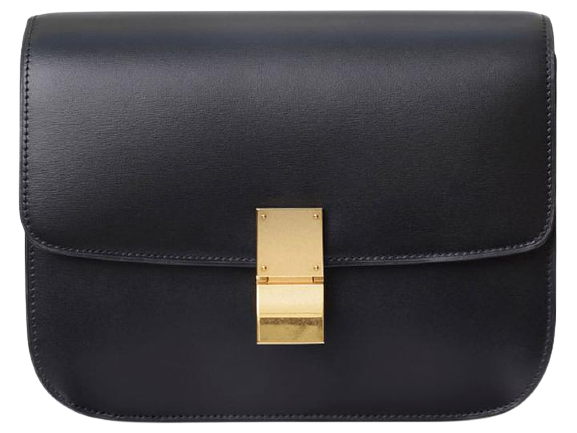 CELINE MEDIUM CLASSIC BAG IN BOX CALFSKIN BLACK 164173