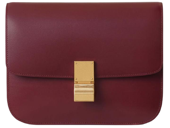 CELINE MEDIUM CLASSIC BAG IN BOX CALFSKIN BURGUNDY 1641731