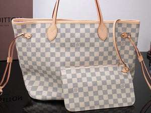 LOUIS VUITTON DAMIER AZUR CANVAS NEVERFULL MM ROSE BALLERINE N41605