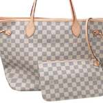 LOUIS VUITTON DAMIER AZUR CANVAS NEVERFULL MM ROSE BALLERINE N41605