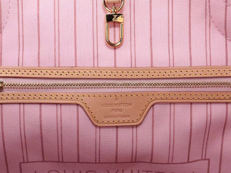 LOUIS VUITTON DAMIER AZUR CANVAS NEVERFULL MM ROSE BALLERINE N41605