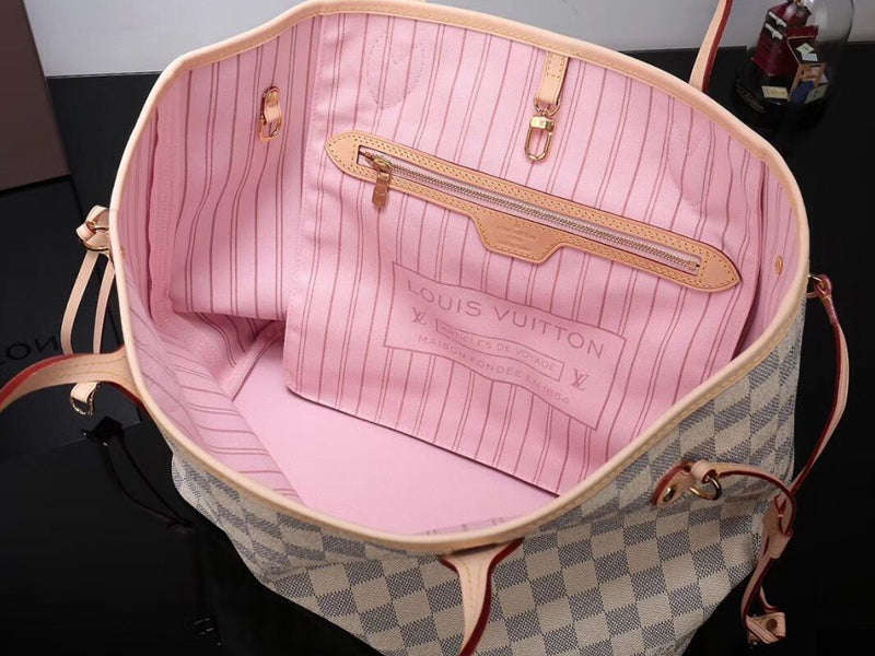 LOUIS VUITTON DAMIER AZUR CANVAS NEVERFULL MM ROSE BALLERINE N41605