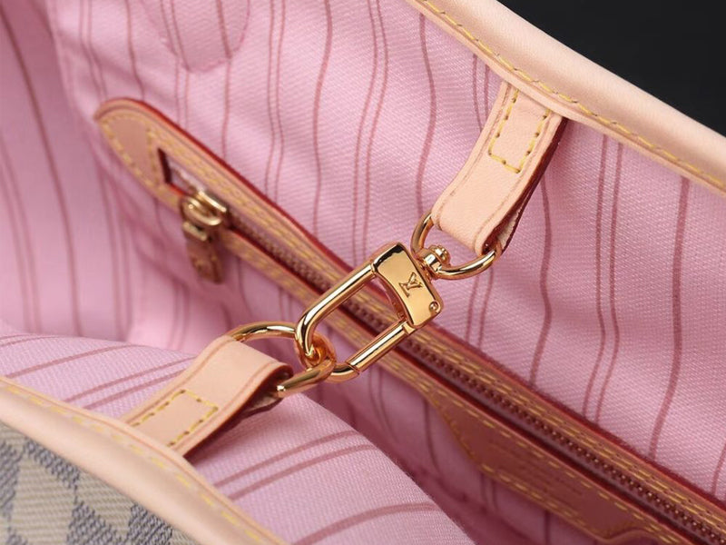 LOUIS VUITTON DAMIER AZUR CANVAS NEVERFULL MM ROSE BALLERINE N41605