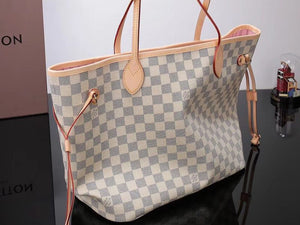 LOUIS VUITTON DAMIER AZUR CANVAS NEVERFULL MM ROSE BALLERINE N41605