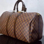 LOUIS VUITTON DAMIER EBENE CANVAS KEEPALL BANDOULIERE 45 N41428