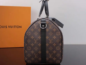 LOUIS VUITTON MONOGRAM MACASSAR CANVAS KEEPALL BANDOULIERE 45 M56711