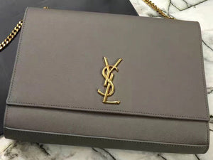 SAINT LAURENT YSL LARGE KATE CHAIN BAG GREY H-YSLSHSG073330MD2