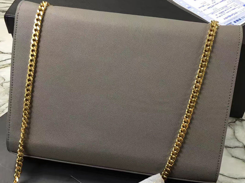 SAINT LAURENT YSL LARGE KATE CHAIN BAG GREY H-YSLSHSG073330MD2