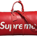 LOUIS VUITTON X SUPREME EPI LEATHER KEEPALL BANDOULIERE 45 RED