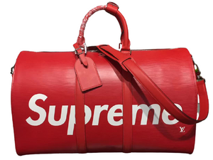 LOUIS VUITTON X SUPREME EPI LEATHER KEEPALL BANDOULIERE 45 RED